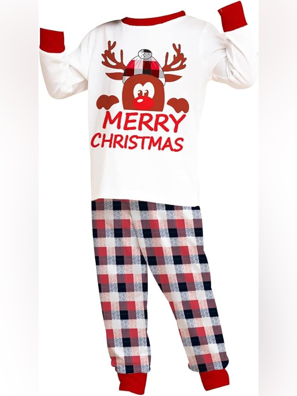 Kids 'Merry Christmas' Reindeer Pajama Set NWT 6Y